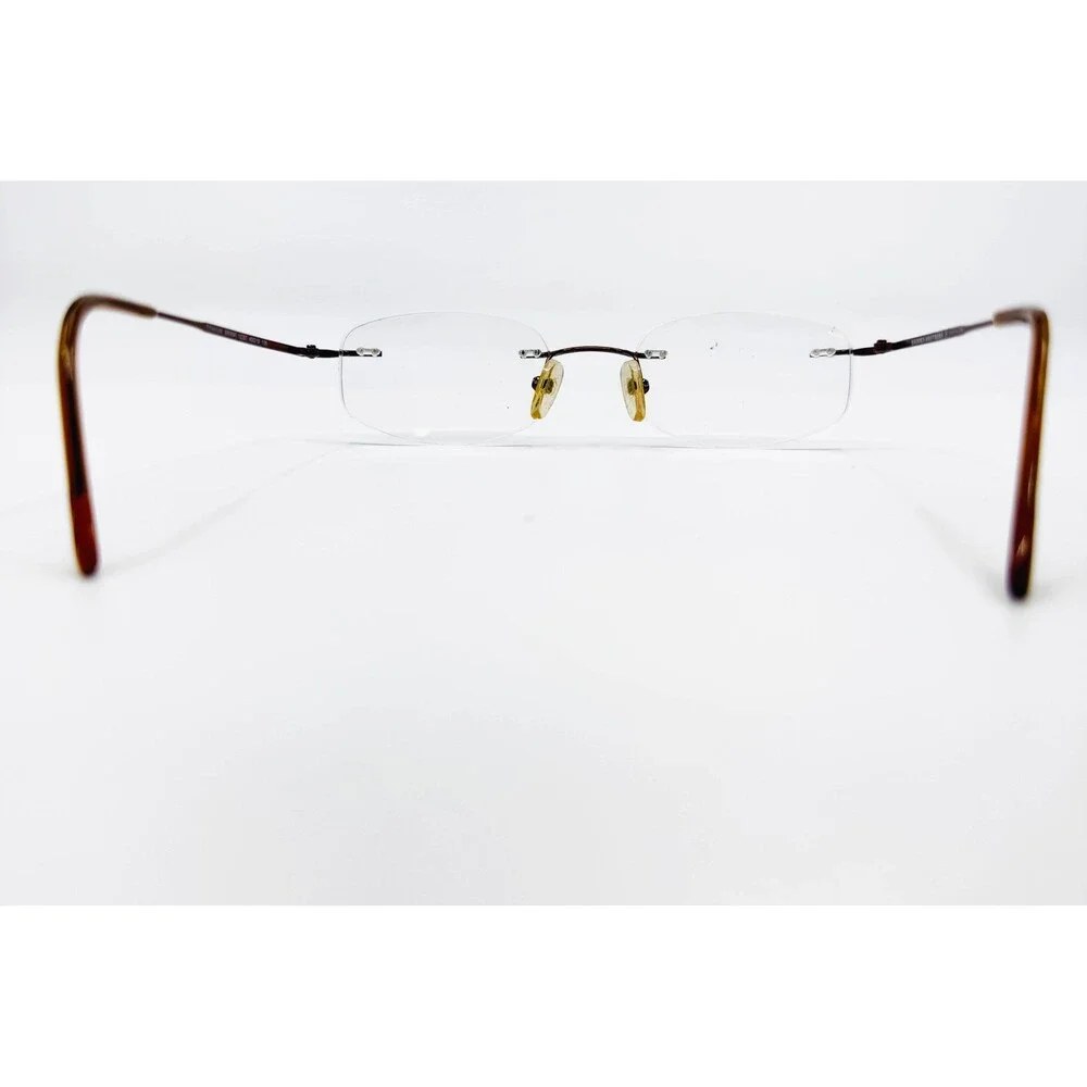 Brooks Brothers Eyeglasses Mens Brown Titanium Rimless BB369T 49-19-135